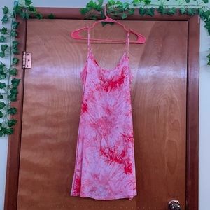 red tye dye summer dress